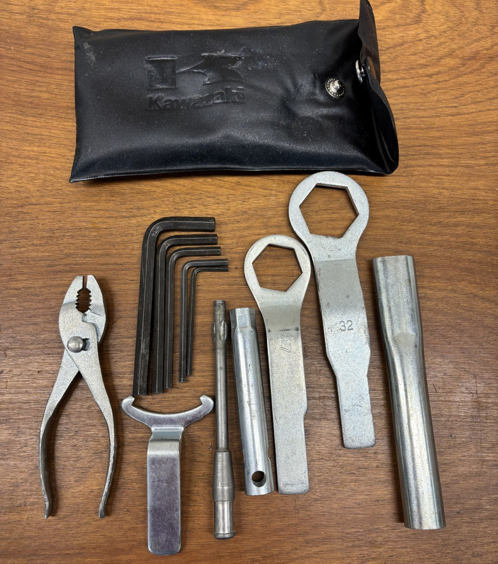 13 pc Vintage Kawasaki Motorcycle Tool Kit with Pouch